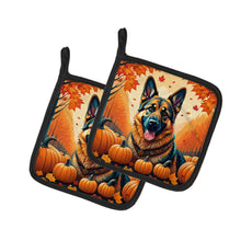 Load image into Gallery viewer, German Shepherd Fall Pot Holders - Set of 2 Decorative Kitchen Helpers | Made in the USA
