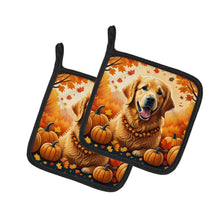 Load image into Gallery viewer, Golden Retriever Fall Pot Holders - Set of 2 Decorative Kitchen Helpers | Made in the USA