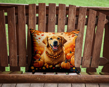Load image into Gallery viewer, Golden Retriever Fall Throw Pillow - 14x14 Decorative Pillow – Art for Your Home &amp; Patio