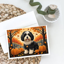 Load image into Gallery viewer, Havanese Fall Greeting Cards -  Blank Note Cards – 8-Pack of Artist-Designed Cards with Envelopes
