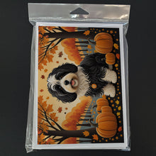 Load image into Gallery viewer, Havanese Fall Greeting Cards -  Blank Note Cards – 8-Pack of Artist-Designed Cards with Envelopes