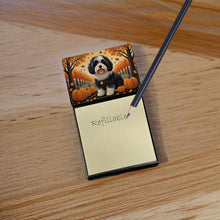 Load image into Gallery viewer, Havanese Fall Sticky Note Holder- Refiilable Desk Accessory Note Pad