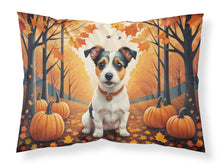Load image into Gallery viewer, Jack Russell Terrier Fall Fabric Standard Pillowcase – Artistic Decorative Front, White Back