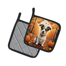 Load image into Gallery viewer, Jack Russell Terrier Fall Pot Holders - Set of 2 Decorative Kitchen Helpers | Made in the USA