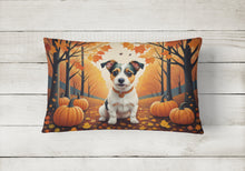Load image into Gallery viewer, Jack Russell Terrier Fall Fabric Decorative Pillow