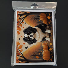 Load image into Gallery viewer, Japanese Chin Fall Greeting Cards -  Blank Note Cards – 8-Pack of Artist-Designed Cards with Envelopes