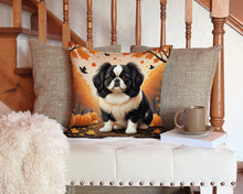 Load image into Gallery viewer, Japanese Chin Fall Throw Pillow - 14x14 Decorative Pillow – Art for Your Home &amp; Patio
