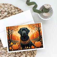 Load image into Gallery viewer, Black Labrador Retriever Fall Greeting Cards -  Blank Note Cards – 8-Pack of Artist-Designed Cards with Envelopes