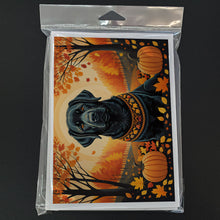 Load image into Gallery viewer, Black Labrador Retriever Fall Greeting Cards -  Blank Note Cards – 8-Pack of Artist-Designed Cards with Envelopes