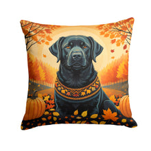 Load image into Gallery viewer, Black Labrador Retriever Fall Fabric Decorative Pillow