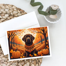 Load image into Gallery viewer, Chocolate Labrador Retriever Fall Greeting Cards -  Blank Note Cards – 8-Pack of Artist-Designed Cards with Envelopes