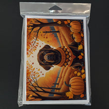 Load image into Gallery viewer, Chocolate Labrador Retriever Fall Greeting Cards -  Blank Note Cards – 8-Pack of Artist-Designed Cards with Envelopes
