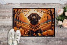 Load image into Gallery viewer, Chocolate Labrador Retriever Fall Doormat -  18x27 Decorative Floor Mat – Indoor/Outdoor Rug