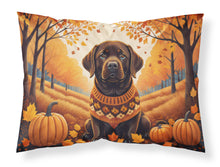 Load image into Gallery viewer, Chocolate Labrador Retriever Fall Fabric Standard Pillowcase – Artistic Decorative Front, White Back