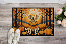 Load image into Gallery viewer, Yellow Labrador Retriever Fall Doormat - 24x36 Decorative Floor Mat – Indoor/Outdoor Rug with Artistic Flair