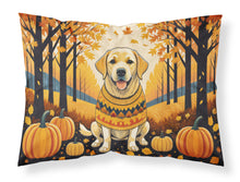 Load image into Gallery viewer, Yellow Labrador Retriever Fall Fabric Standard Pillowcase – Artistic Decorative Front, White Back
