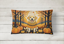 Load image into Gallery viewer, Yellow Labrador Retriever Fall Fabric Decorative Pillow
