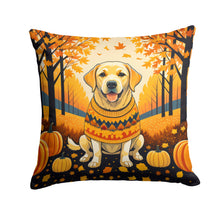 Load image into Gallery viewer, Yellow Labrador Retriever Fall Throw Pillow - 14x14 Decorative Pillow – Art for Your Home &amp; Patio