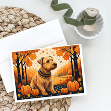 Load image into Gallery viewer, Lakeland Terrier Fall Greeting Cards -  Blank Note Cards – 8-Pack of Artist-Designed Cards with Envelopes