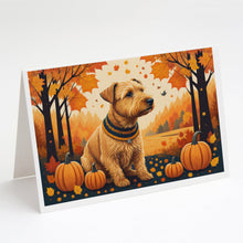 Load image into Gallery viewer, Lakeland Terrier Fall Greeting Cards -  Blank Note Cards – 8-Pack of Artist-Designed Cards with Envelopes