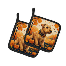 Load image into Gallery viewer, Lakeland Terrier Fall Pot Holders - Set of 2 Decorative Kitchen Helpers | Made in the USA