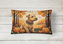 Load image into Gallery viewer, Lakeland Terrier Fall Fabric Decorative Pillow