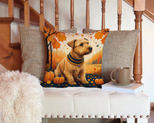 Load image into Gallery viewer, Lakeland Terrier Fall Throw Pillow - 14x14 Decorative Pillow – Art for Your Home &amp; Patio