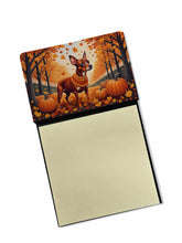 Load image into Gallery viewer, Red Miniature Pinscher Fall Sticky Note Holder- Refiilable Desk Accessory Note Pad