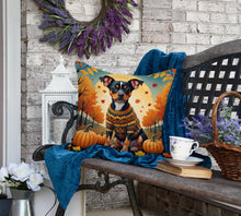 Load image into Gallery viewer, Miniature Pinscher Fall Fabric Decorative Pillow