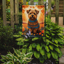 Load image into Gallery viewer, Norfolk Terrier Fall Garden Flag – Dog Surrounded by Pumpkins &amp; Autumn Leaves