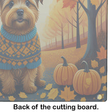 Load image into Gallery viewer, Norfolk Terrier Fall Glass Cutting Boards – Durable, Decorative Kitchen Art Large