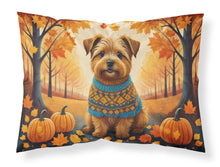 Load image into Gallery viewer, Norfolk Terrier Fall Fabric Standard Pillowcase – Artistic Decorative Front, White Back