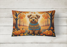 Load image into Gallery viewer, Norfolk Terrier Fall Fabric Decorative Pillow