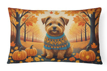 Load image into Gallery viewer, Norfolk Terrier Fall Fabric Decorative Pillow
