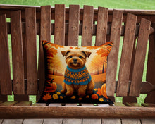 Load image into Gallery viewer, Norfolk Terrier Fall Throw Pillow - 14x14 Decorative Pillow – Art for Your Home &amp; Patio