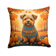 Load image into Gallery viewer, Norfolk Terrier Fall Throw Pillow - 14x14 Decorative Pillow – Art for Your Home &amp; Patio