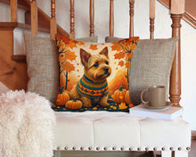 Load image into Gallery viewer, Norwich Terrier Fall Throw Pillow - 14x14 Decorative Pillow – Art for Your Home &amp; Patio