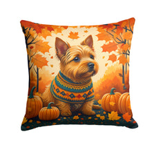 Load image into Gallery viewer, Norwich Terrier Fall Fabric Decorative Pillow