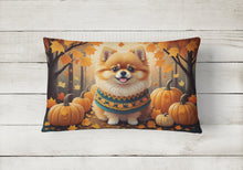 Load image into Gallery viewer, Pomeranian Fall Fabric Decorative Pillow