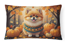 Load image into Gallery viewer, Pomeranian Fall Fabric Decorative Pillow