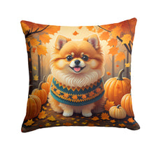 Load image into Gallery viewer, Pomeranian Fall Fabric Decorative Pillow