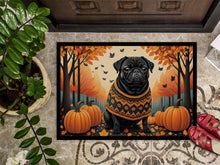 Load image into Gallery viewer, Black Pug Fall Doormat -  18x27 Decorative Floor Mat – Indoor/Outdoor Rug