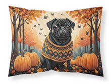 Load image into Gallery viewer, Black Pug Fall Fabric Standard Pillowcase – Artistic Decorative Front, White Back