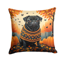 Load image into Gallery viewer, Black Pug Fall Throw Pillow - 14x14 Decorative Pillow – Art for Your Home &amp; Patio