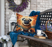 Load image into Gallery viewer, Fawn Pug Fall Fabric Decorative Pillow