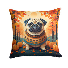 Load image into Gallery viewer, Fawn Pug Fall Fabric Decorative Pillow