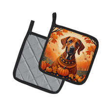 Load image into Gallery viewer, Rhodesian Ridgeback Fall Pot Holders - Set of 2 Decorative Kitchen Helpers | Made in the USA
