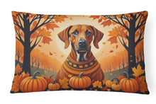 Load image into Gallery viewer, Rhodesian Ridgeback Fall Fabric Decorative Pillow
