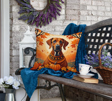 Load image into Gallery viewer, Rhodesian Ridgeback Fall Fabric Decorative Pillow