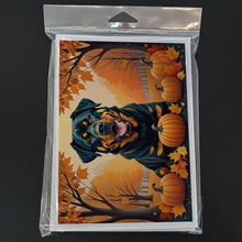 Load image into Gallery viewer, Rottweiler Fall Greeting Cards -  Blank Note Cards – 8-Pack of Artist-Designed Cards with Envelopes
